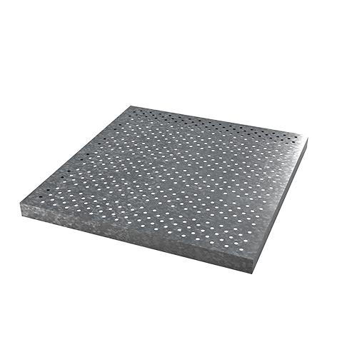 Панель фальшпола металлическая перфорированная, перфорация 15%, толщиной 38 мм, сверху - ПВХ покрытие