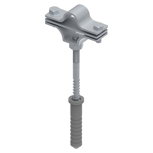 Держатель молниеприемного стержня Д-16 мм с дюбелем L-160, нерж. AISI 304