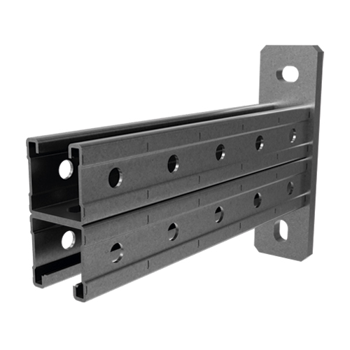 Консоль СТРАТ двойная 41х41, база 400, толщ. 2,0 мм, гальван. цинк